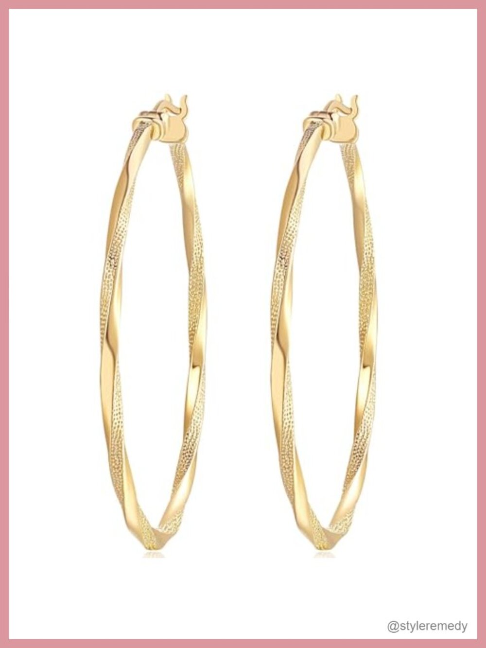 14K Gold Plated Hoop Earrings for Women Hypoallergenic French Wire